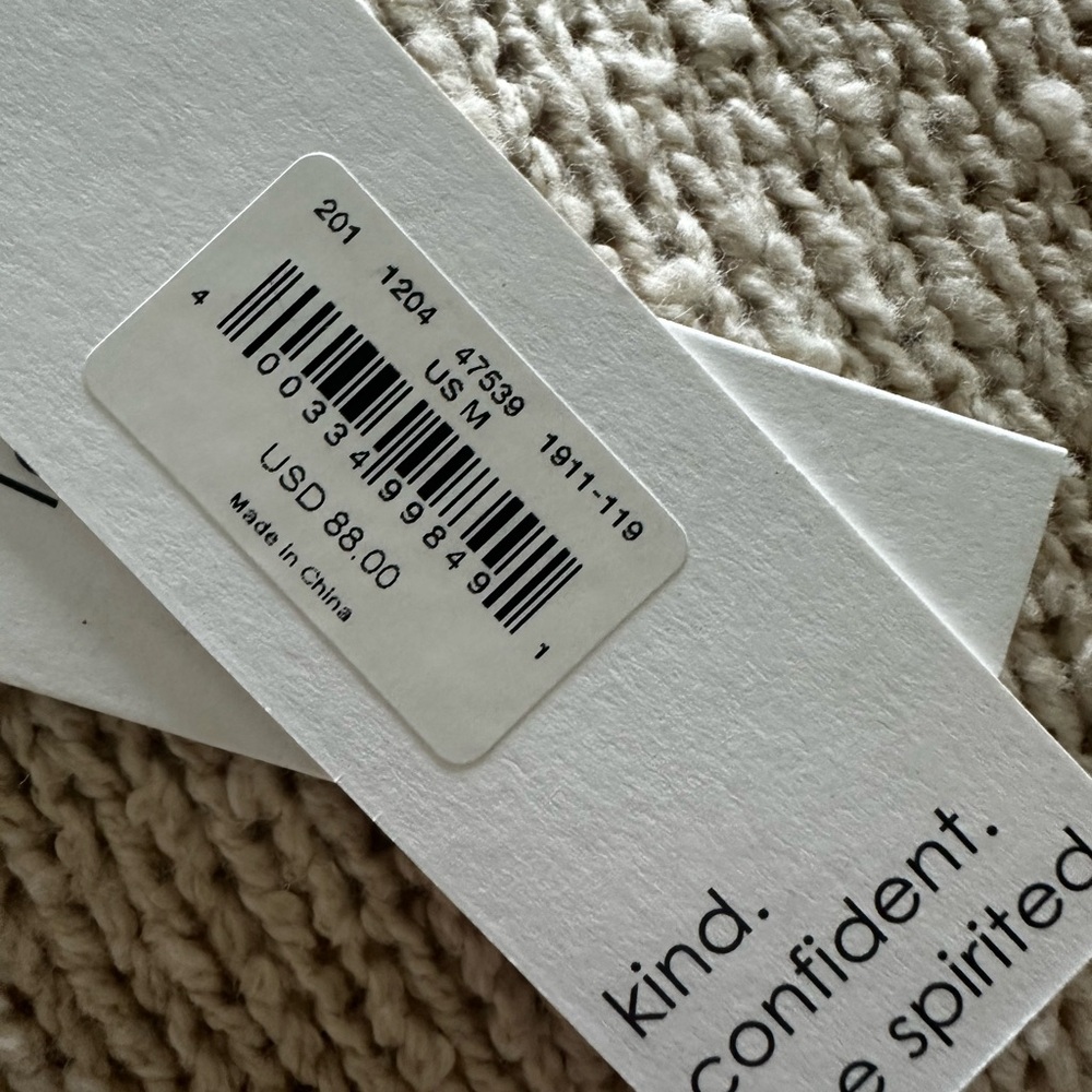 Unsubscribed Tan Oversized Knit Hoodie Sweater | Cozy Neutral | Women’s Medium - Picture 12 of 12
